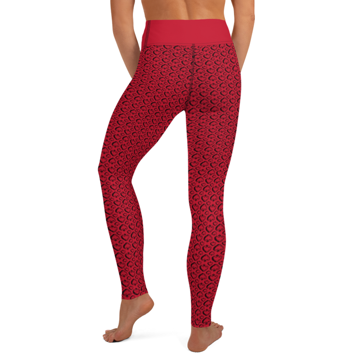 Leggings - Black Heart, red