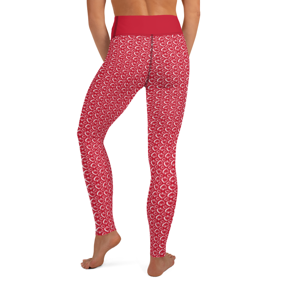 Leggings - White Heart, rot