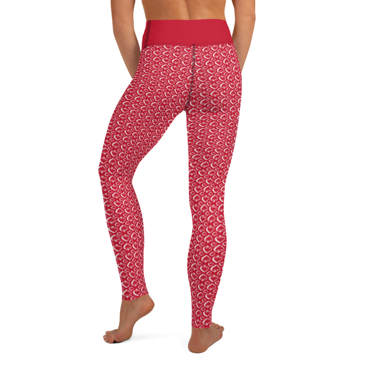 Leggings - White Heart, red