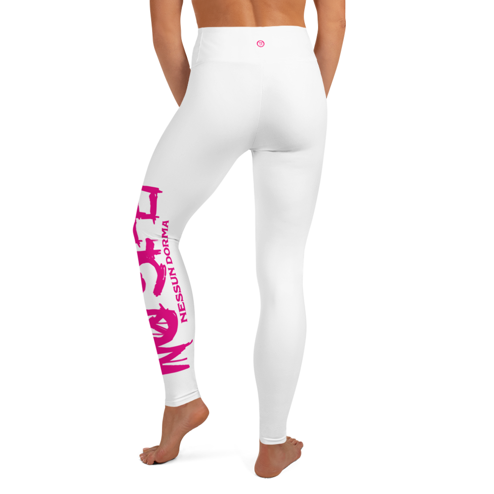 Leggings - No Sleep (Nessun Dorma), Hvid Pink