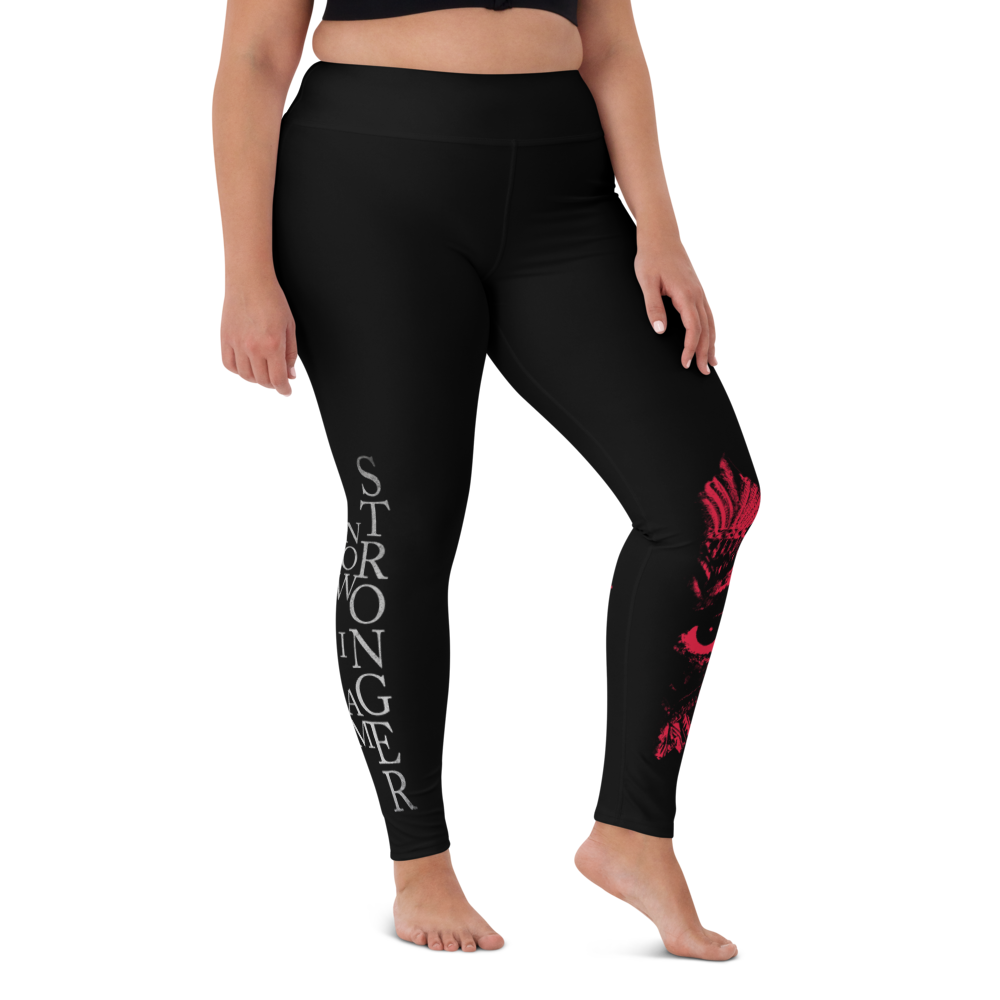 Leggings - Now I Am Stronger, Darker Hearts, farve: sort