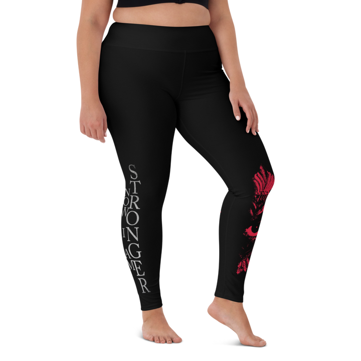 Leggings - Now I Am Stronger, Darker Hearts, Color: black