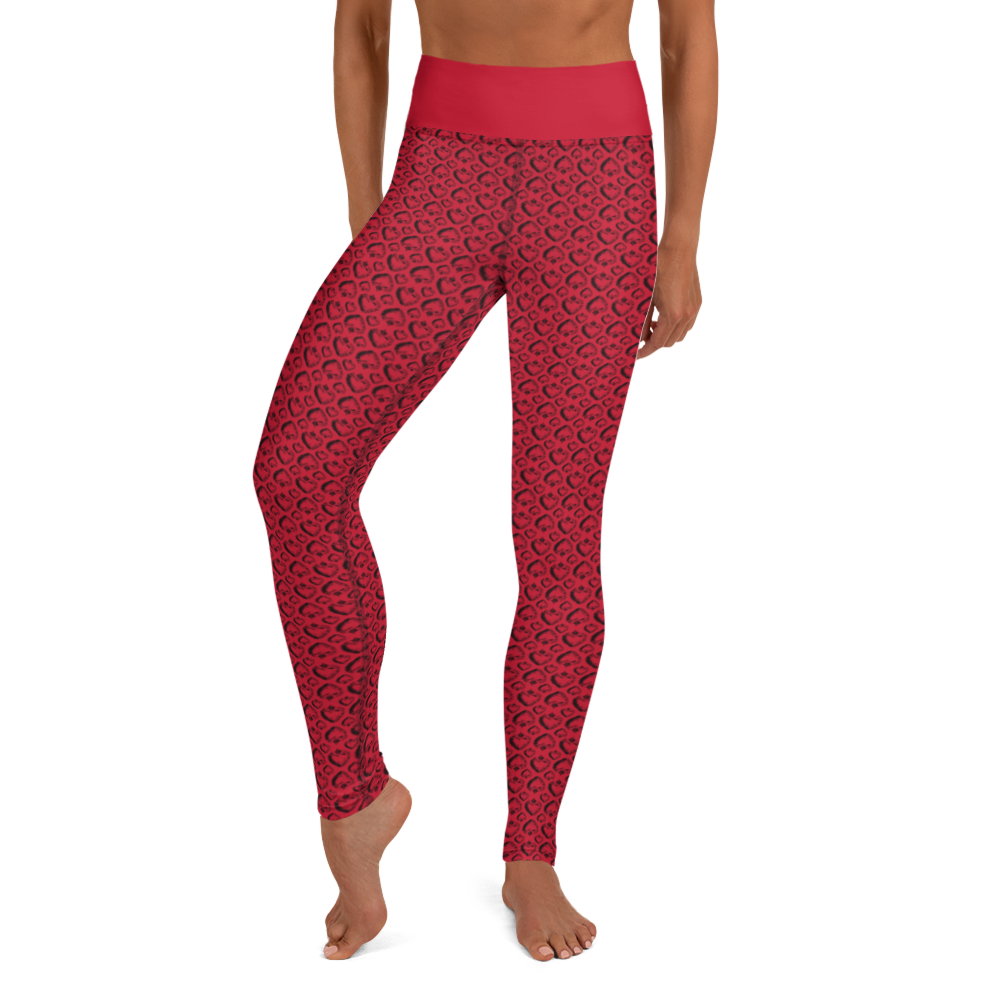 Leggings - Black Heart, rot