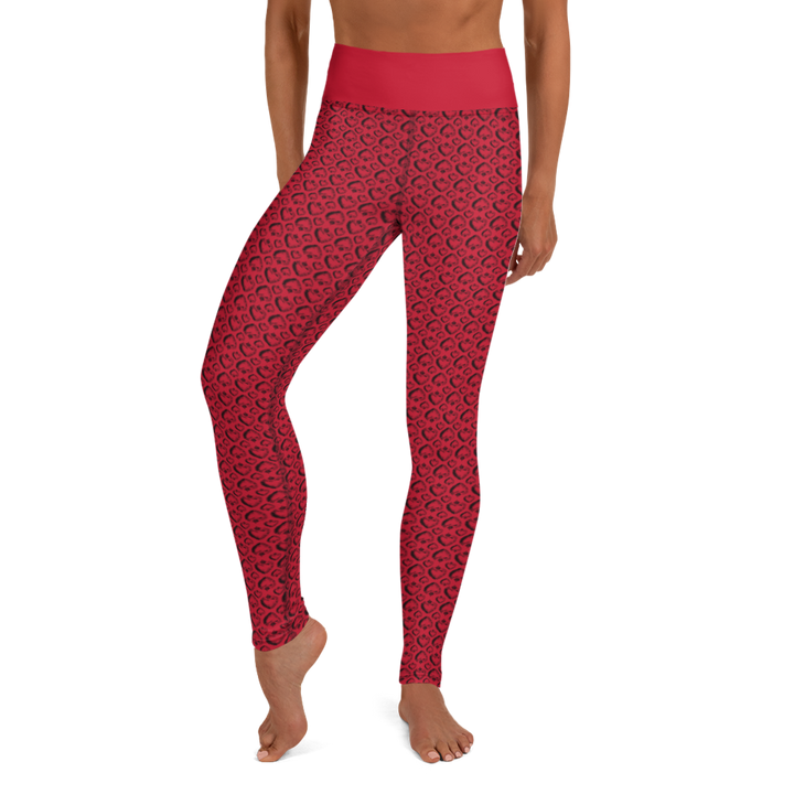 Leggings - Black Heart, red