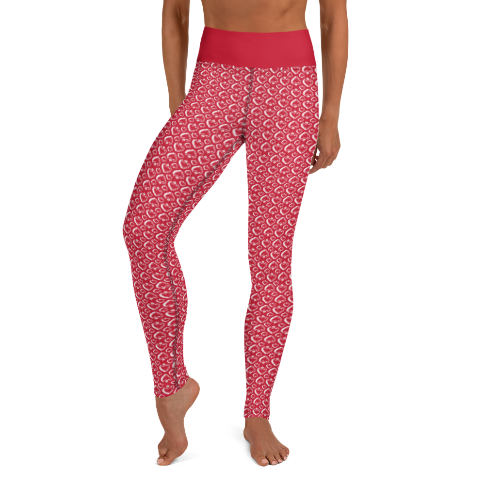 Leggings - White Heart, red