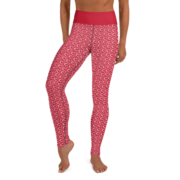 Leggings - White Heart, red