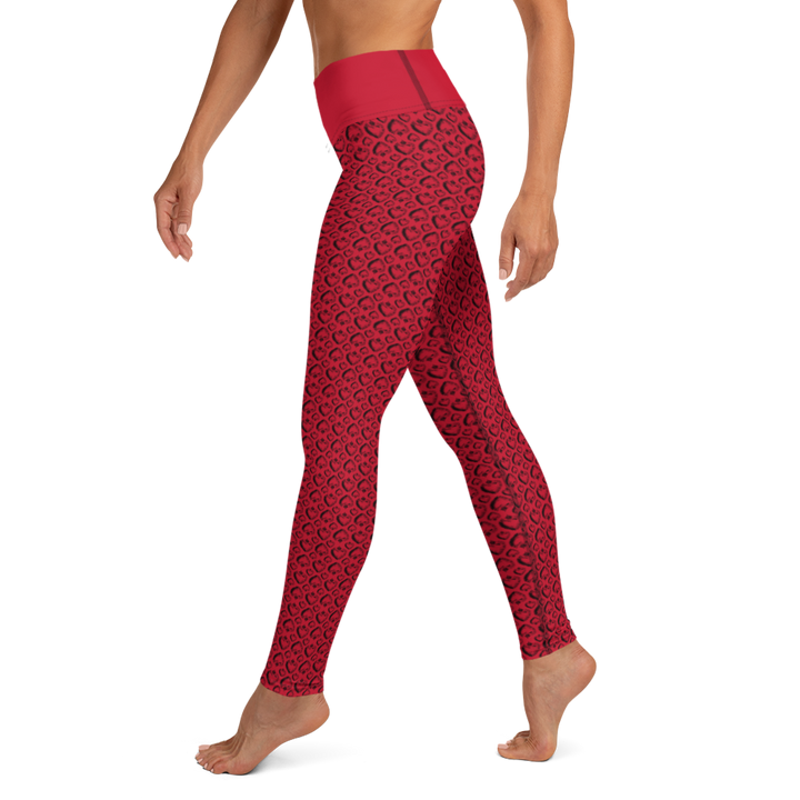 Leggings - Black Heart, red