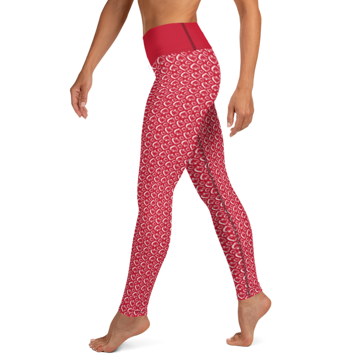 Leggings - White Heart, red