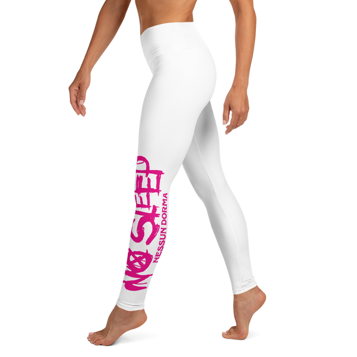 Leggings - No Sleep (Nessun Dorma), Hvid Pink