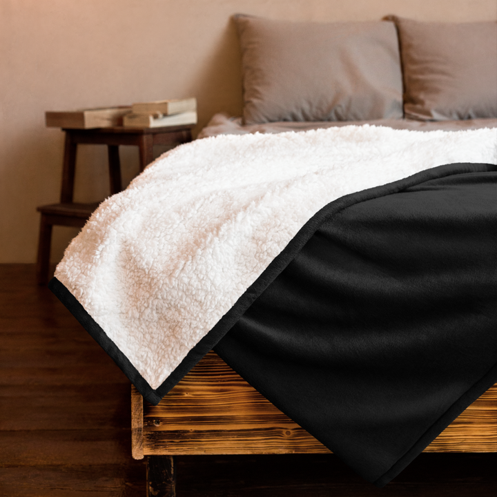 Premium Sherpa Blanket - Embroidered Rose