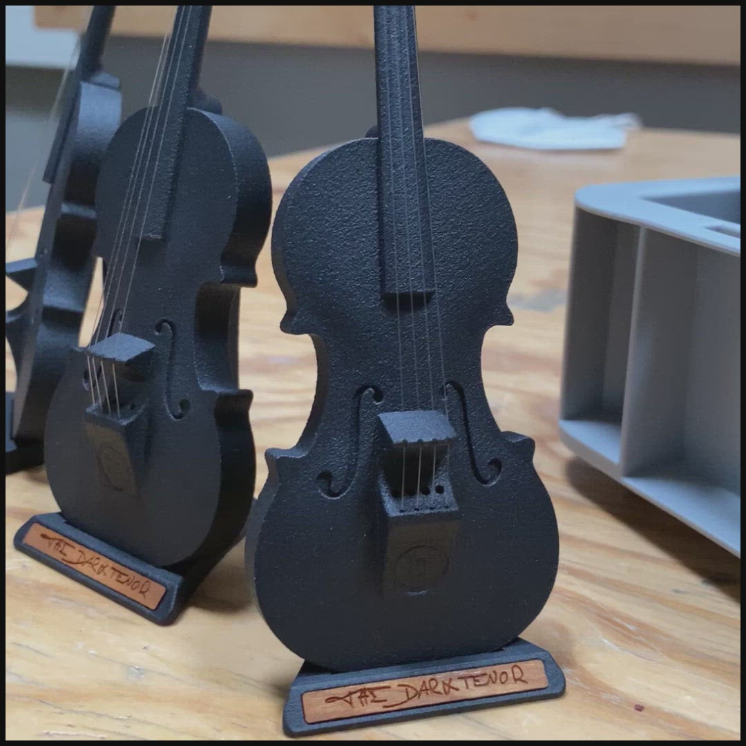 Andrews decorative violin - 3D printed, matt black