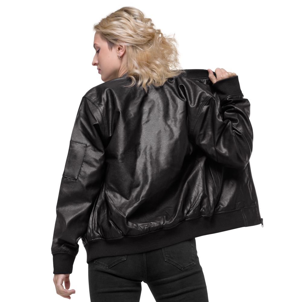 Faux Leather Bomber Jacket Women - Classic Rebels, Embroidered