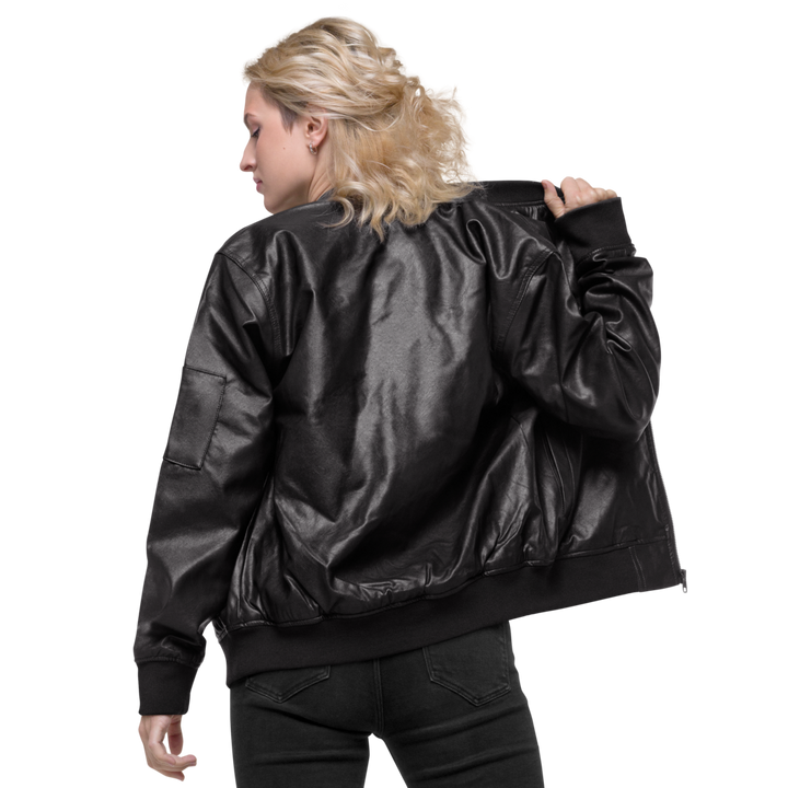 Faux Leather Bomber Jacket Women - Classic Rebels, Embroidered