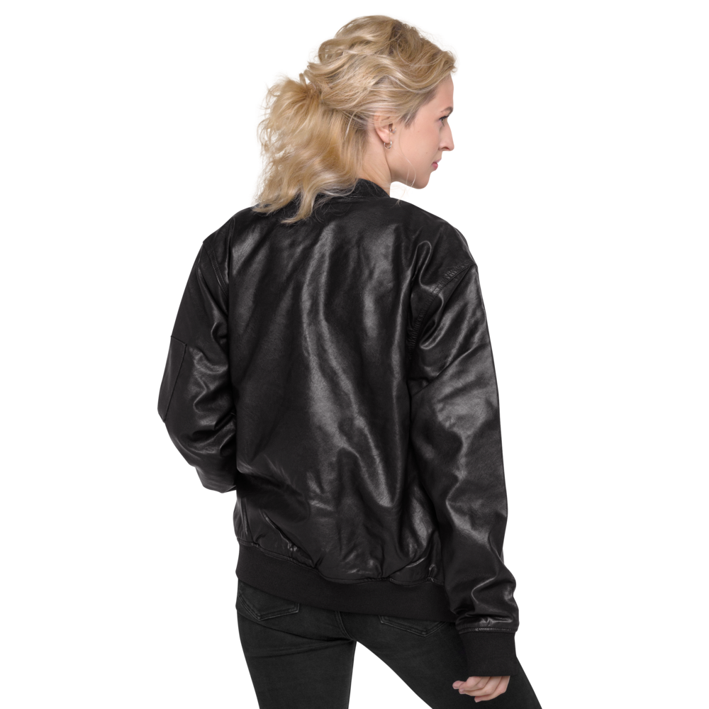 Faux Leather Bomber Jacket Women - Classic Rebels, Embroidered