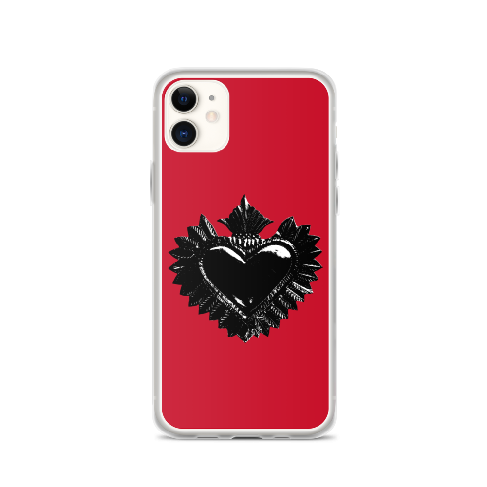 Apple iPhone etui - Darker Hearts, rød