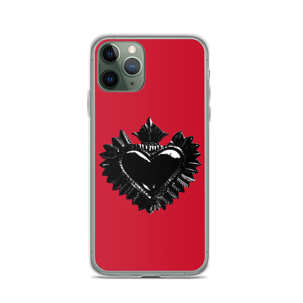 Apple iPhone Case - Darker Hearts, Red