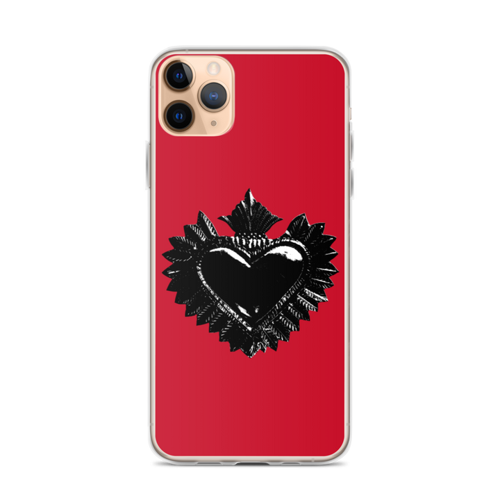 Apple iPhone etui - Darker Hearts, rød