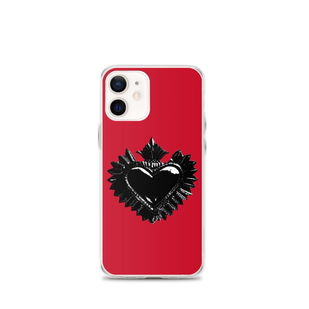 Apple iPhone etui - Darker Hearts, rød