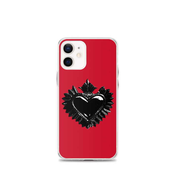 Apple iPhone etui - Darker Hearts, rød