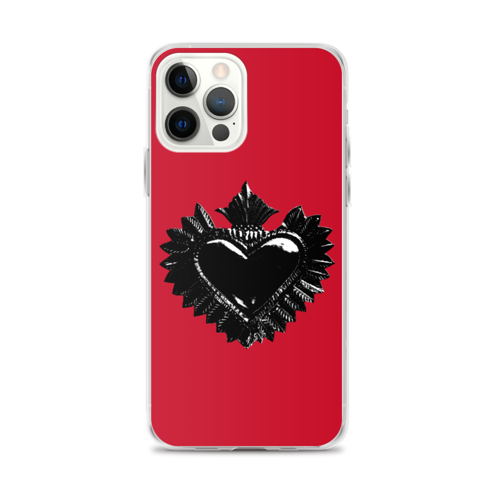 Apple iPhone etui - Darker Hearts, rød