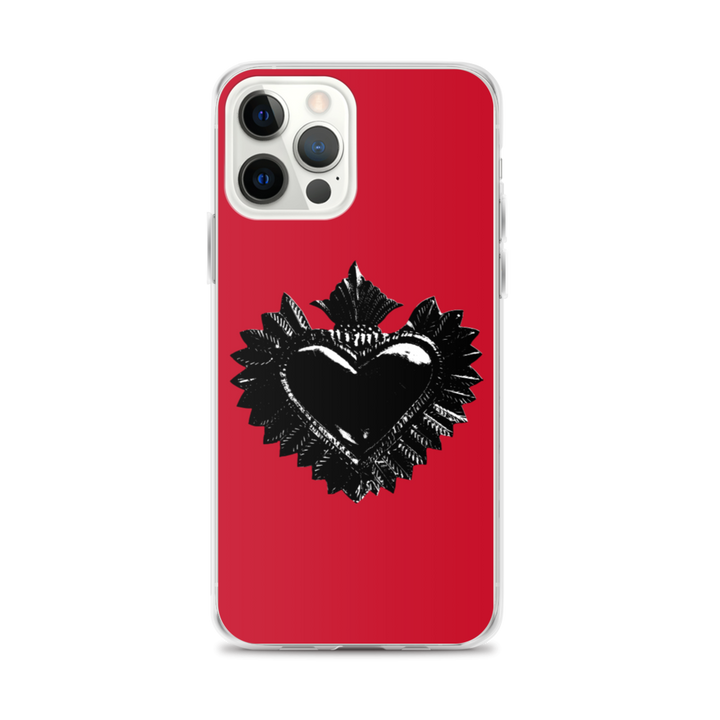 Apple iPhone etui - Darker Hearts, rød