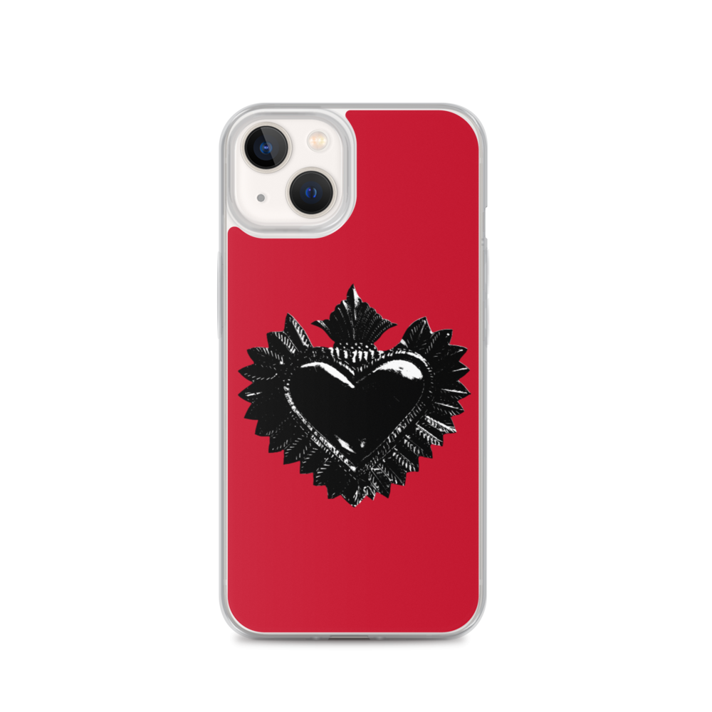 Apple iPhone etui - Darker Hearts, rød