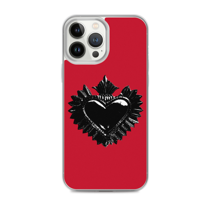 Apple iPhone Case - Darker Hearts, Red