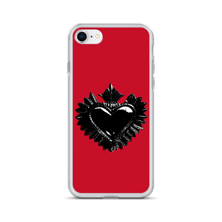 Apple iPhone etui - Darker Hearts, rød