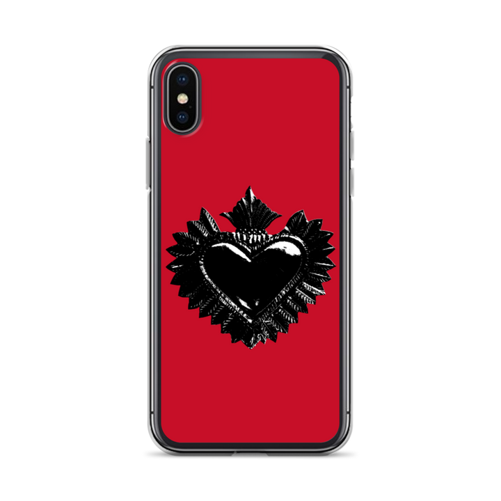 Apple iPhone Case - Darker Hearts, Red