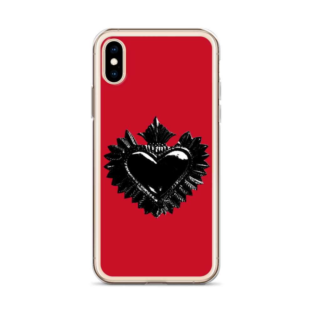 Apple iPhone etui - Darker Hearts, rød