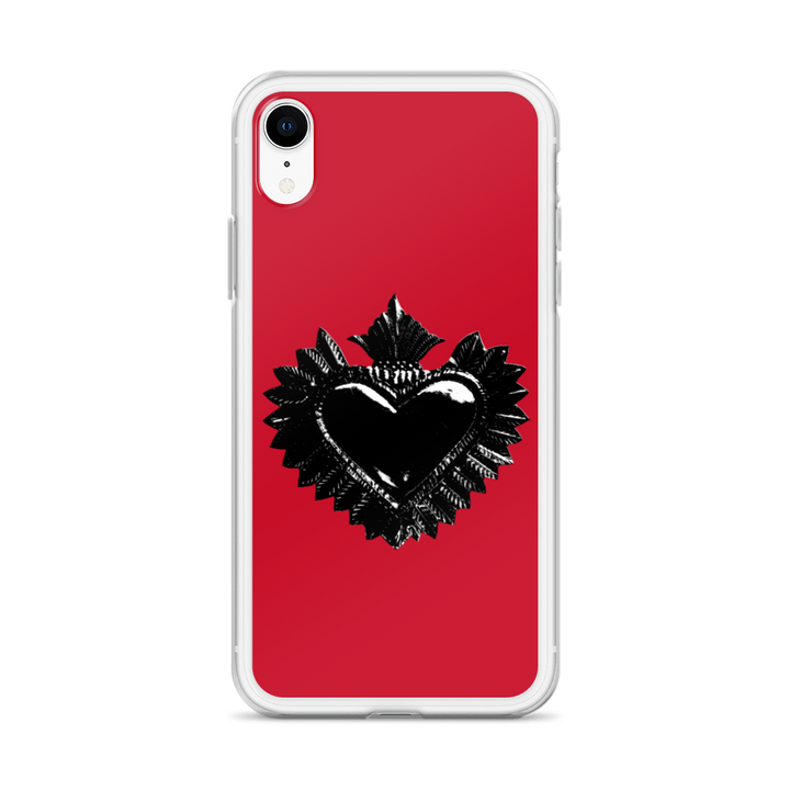 Apple iPhone etui - Darker Hearts, rød