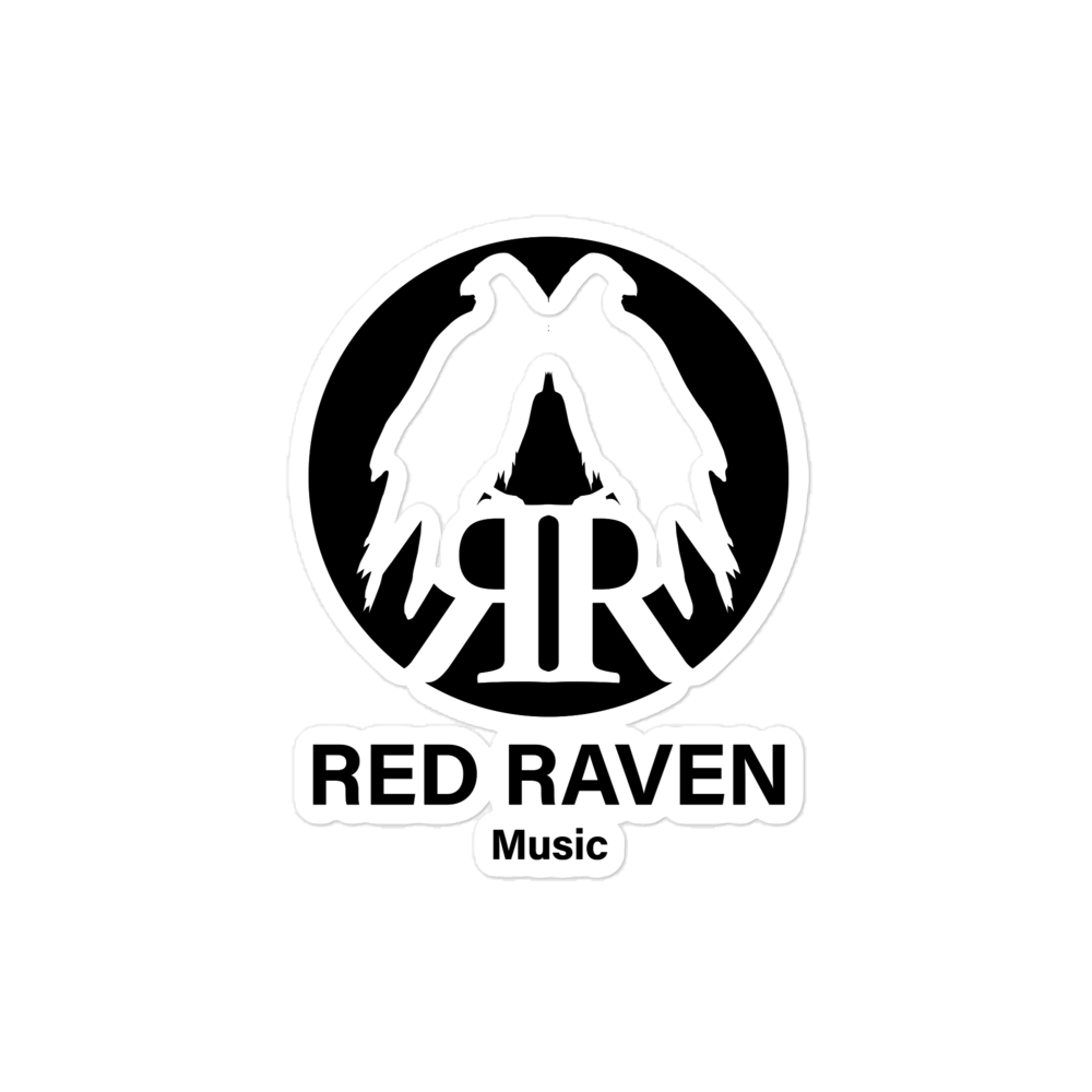 Klistermærke - Red Raven Music, sort