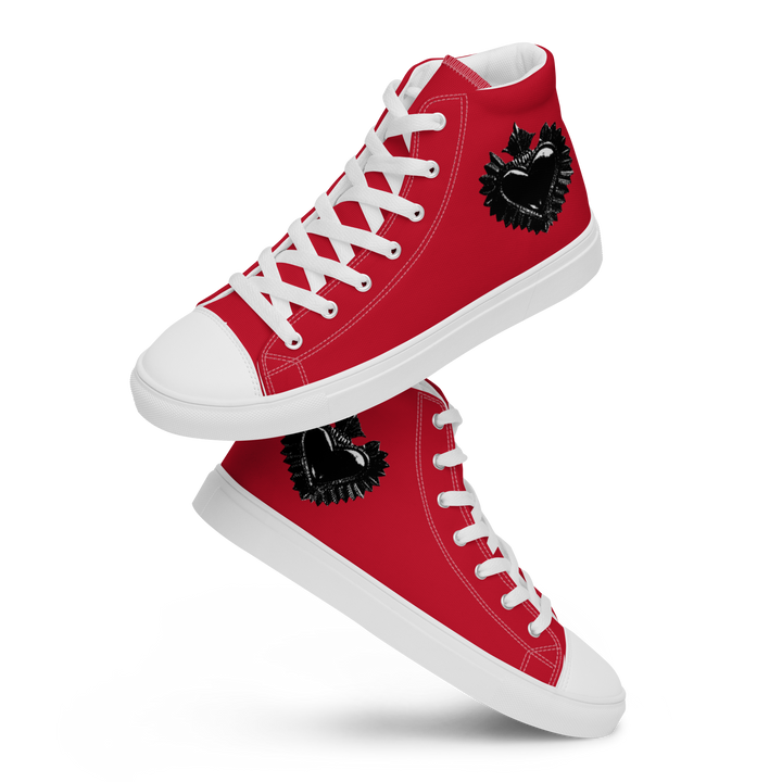 High-Top Shoes Men - Darker Hearts, Red