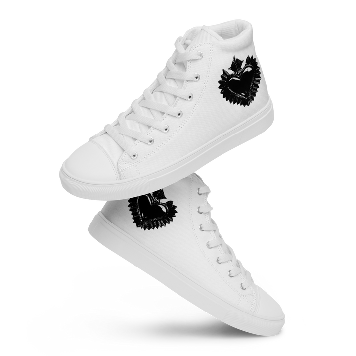 High-Top Shoes Men - Darker Hearts, White