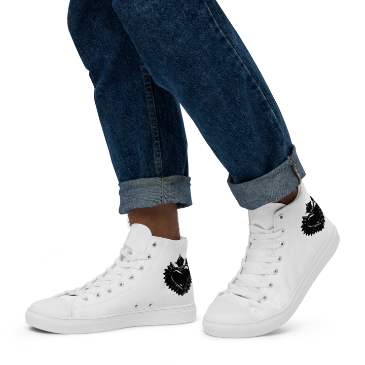 High-Top Shoes Men - Darker Hearts, White