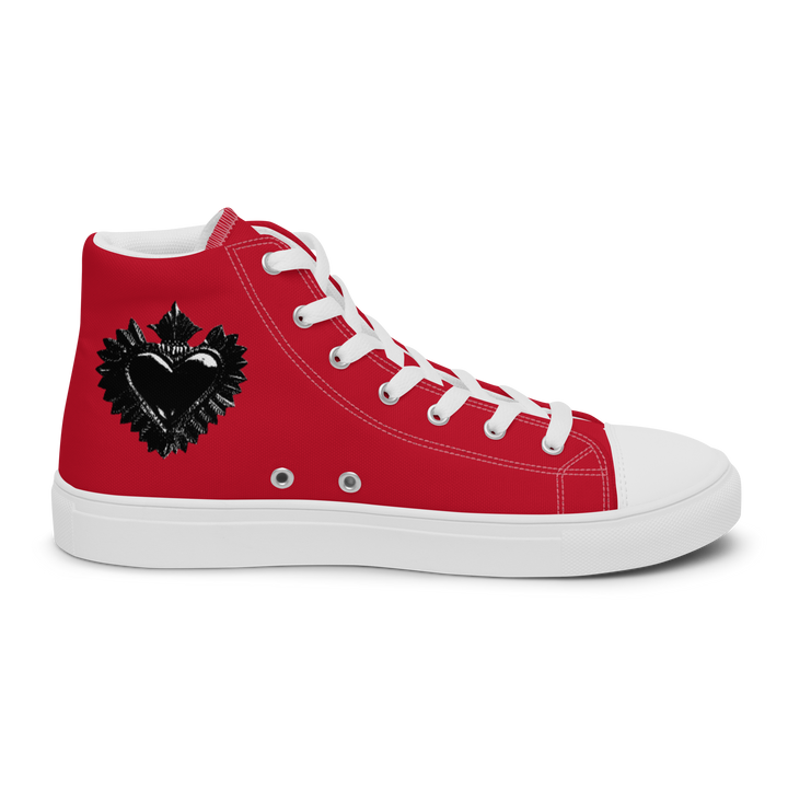 High-Top Shoes Men - Darker Hearts, Red