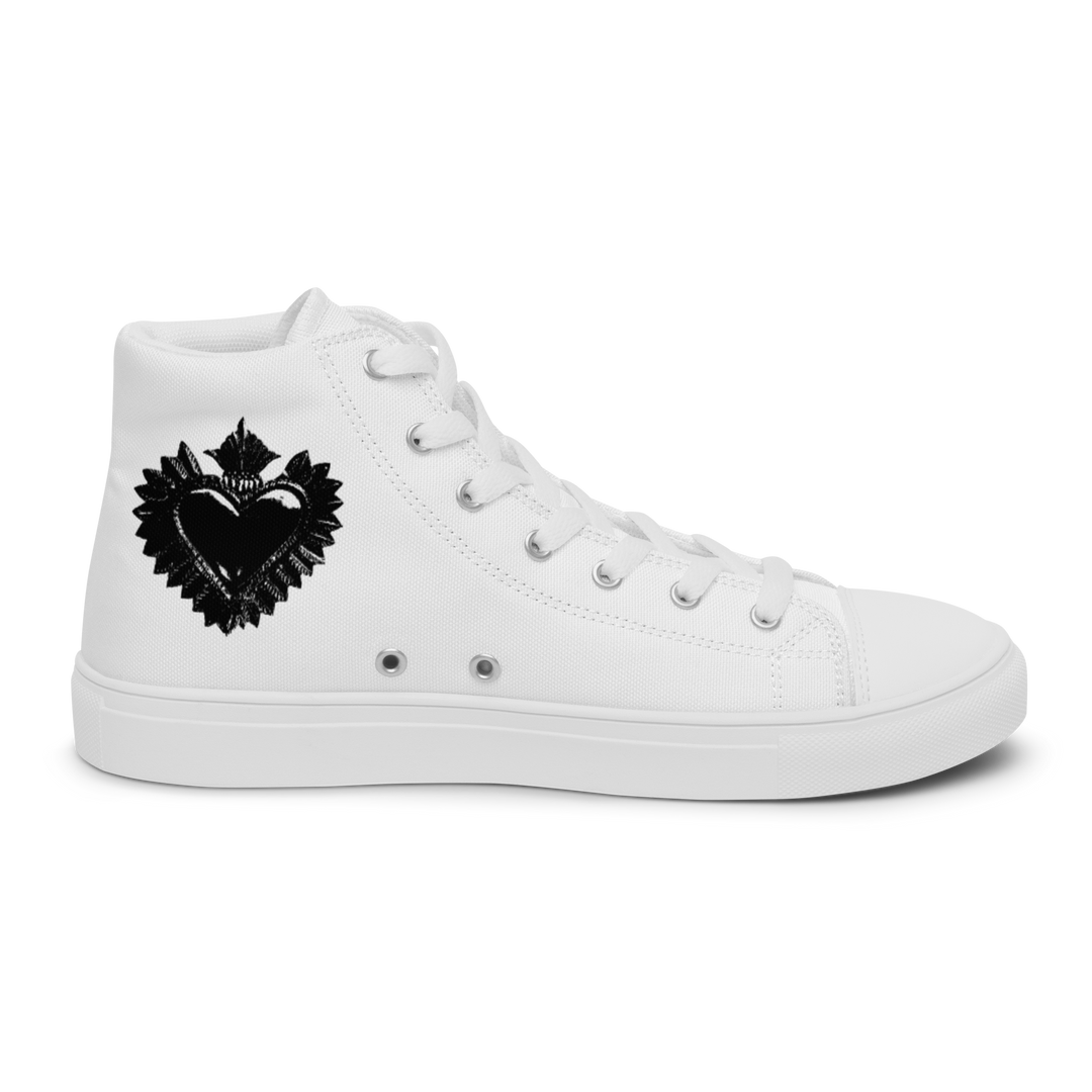 High-Top Shoes Men - Darker Hearts, White