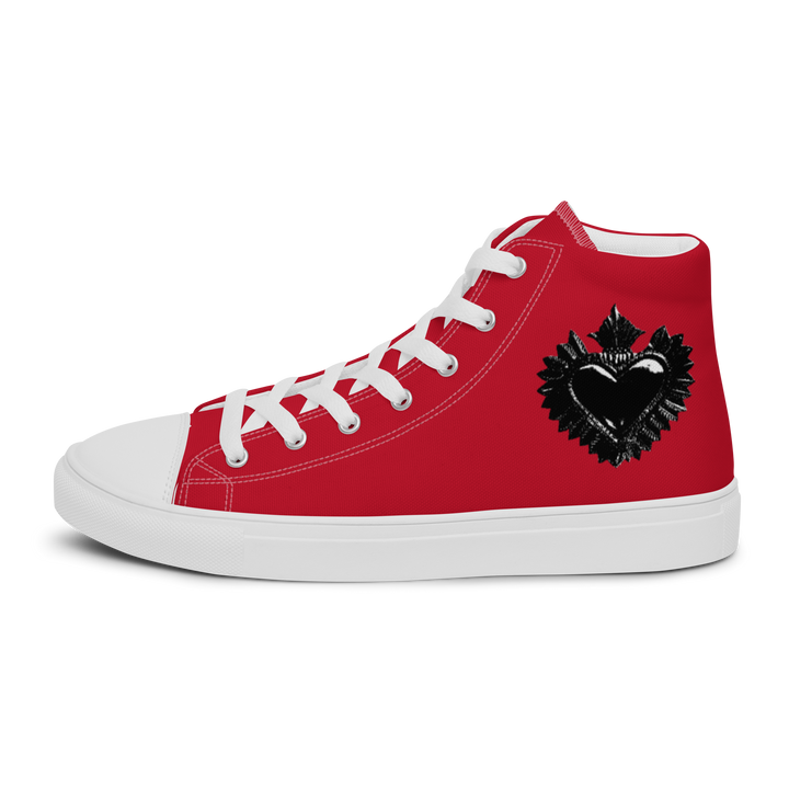 High-Top Shoes Men - Darker Hearts, Red