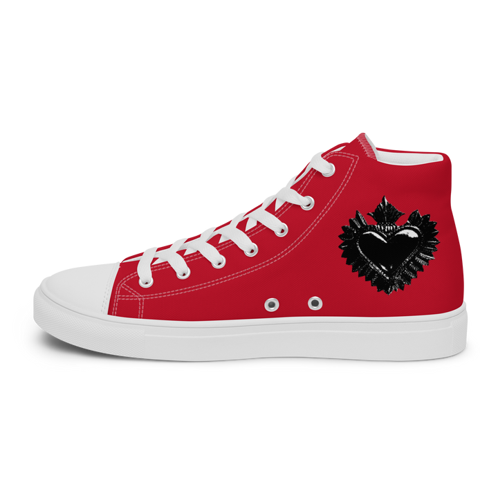 High-Top Shoes Men - Darker Hearts, Red