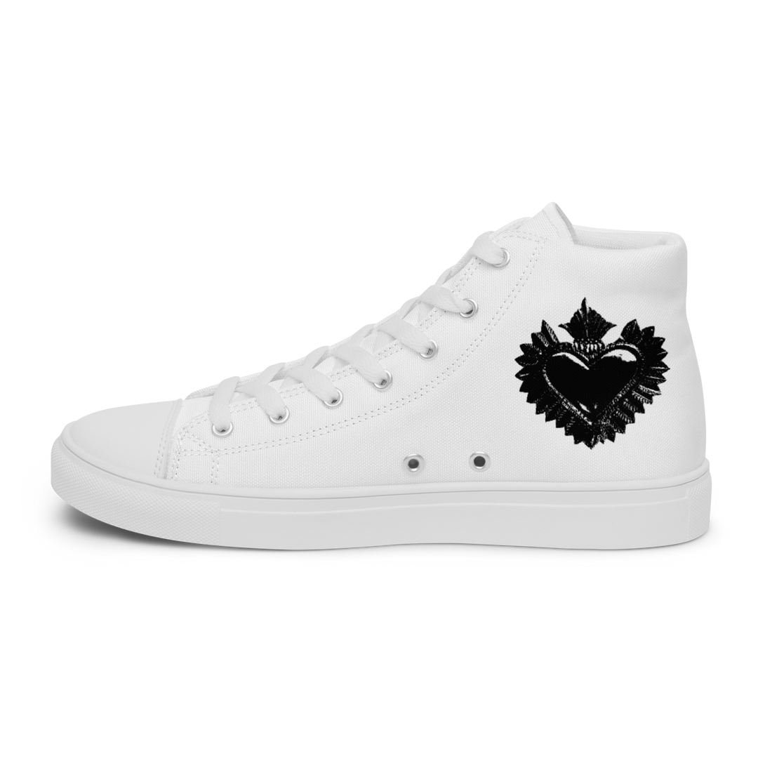 High-Top Shoes Men - Darker Hearts, White