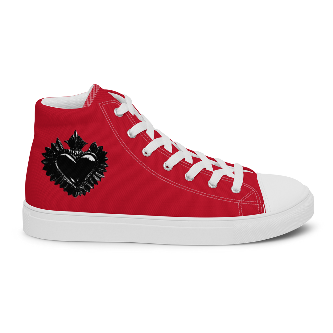 High-Top Shoes Men - Darker Hearts, Red