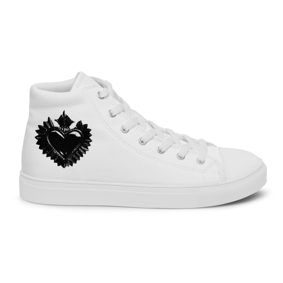 High-Top Shoes Men - Darker Hearts, White