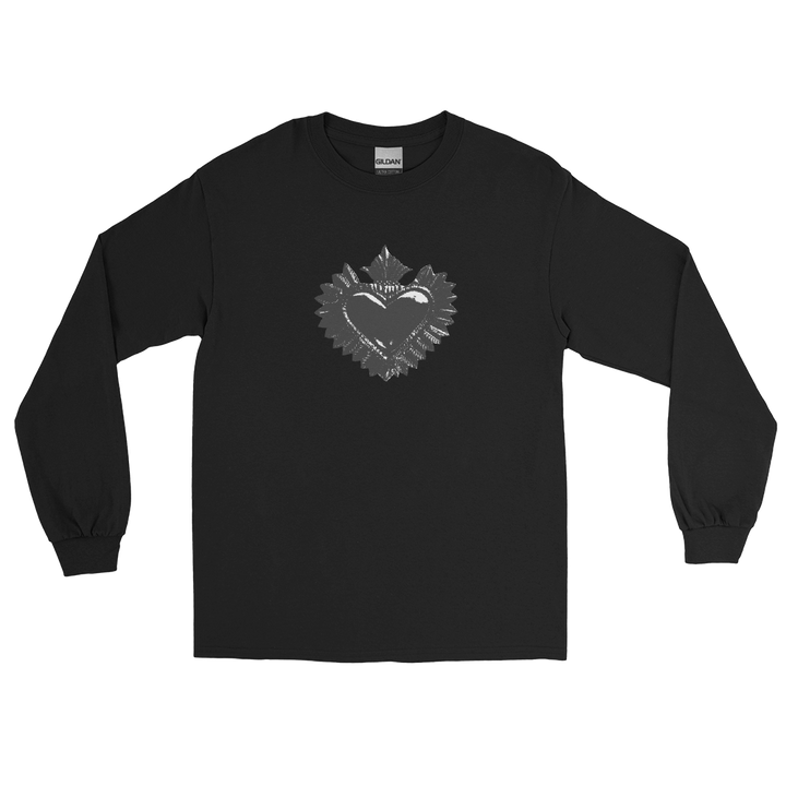 Long-sleeved shirt men - Darker Hearts, Black Heart, Black on Black