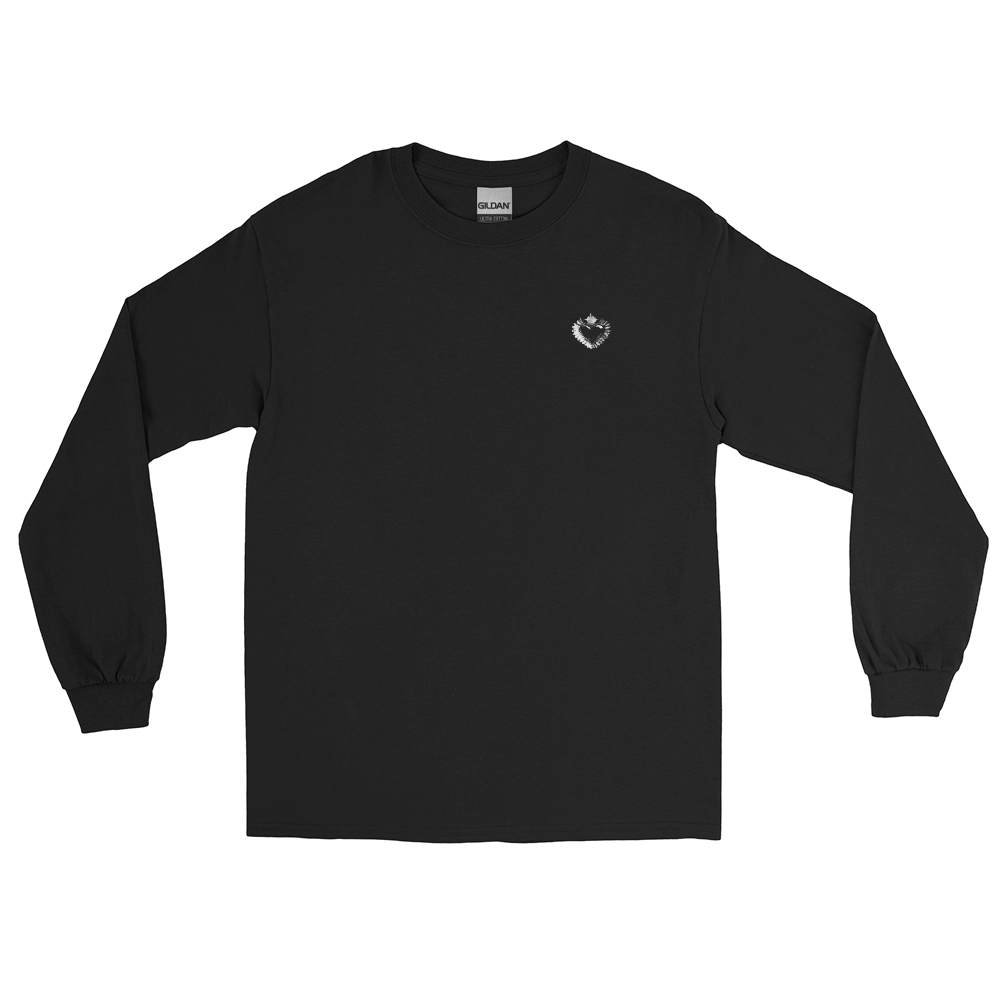 Long-sleeved shirt men - Darker Hearts, Titanium Heart