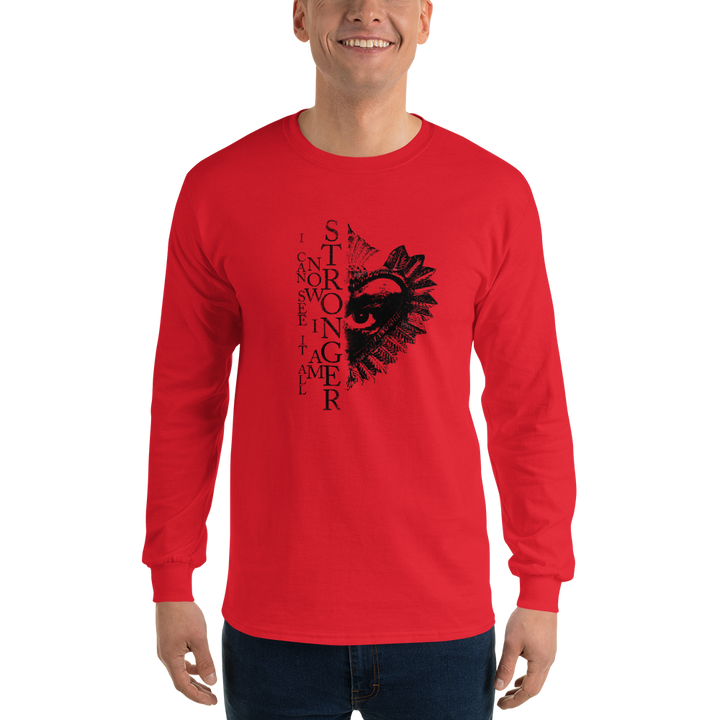 Men's long-sleeved shirt - Now I Am Stronger, Darker Hearts