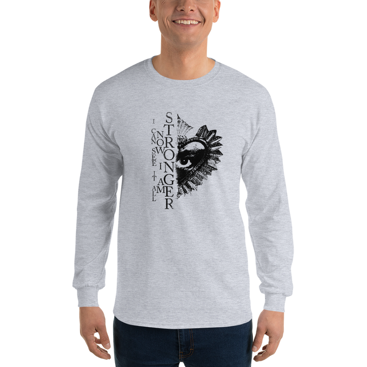 Men's long-sleeved shirt - Now I Am Stronger, Darker Hearts