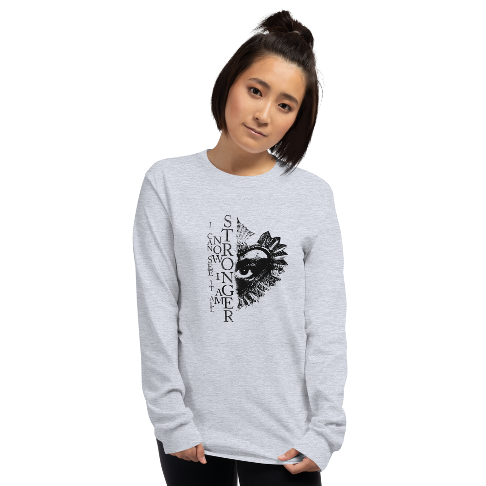 Women's long-sleeved shirt - Now I Am Stronger, Darker Hearts