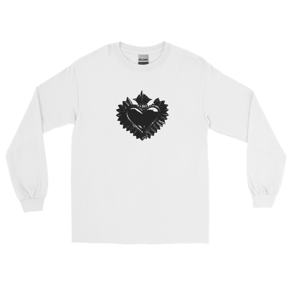 Long-sleeved shirt men - Darker Hearts, Black Heart