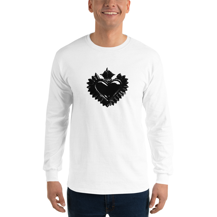 Long-sleeved shirt men - Darker Hearts, Black Heart