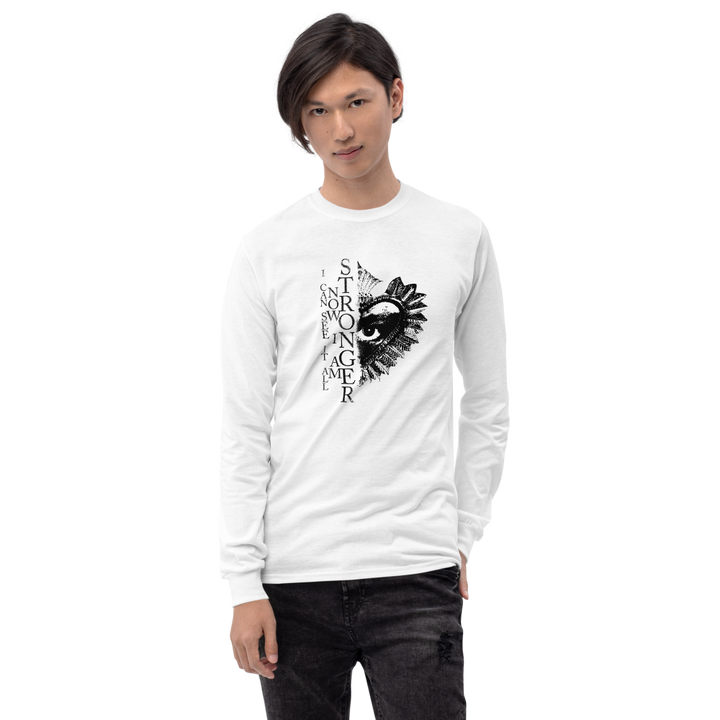 Men's long-sleeved shirt - Now I Am Stronger, Darker Hearts